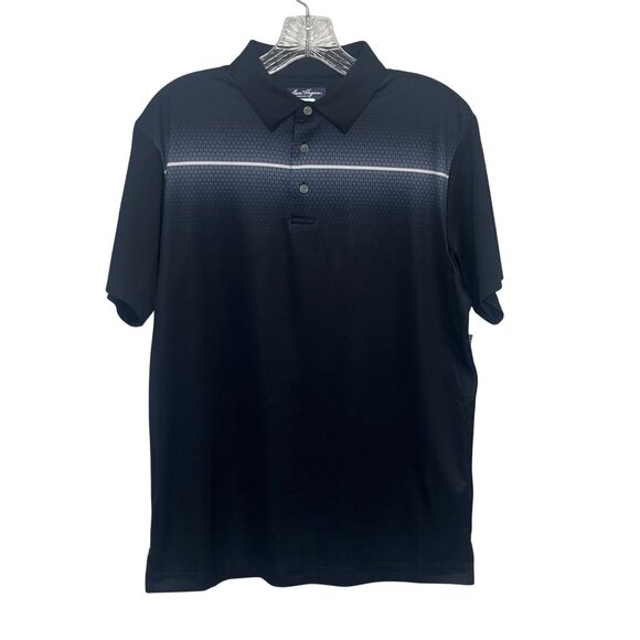 Ben Hogan Golf Polo Shirt Mens Small Black Blue New Moisture Wicking UPF15 - Picture 1 of 9